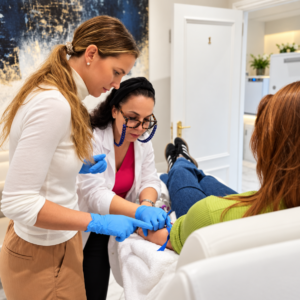 Professional Venipuncture in a Modern Clinic.