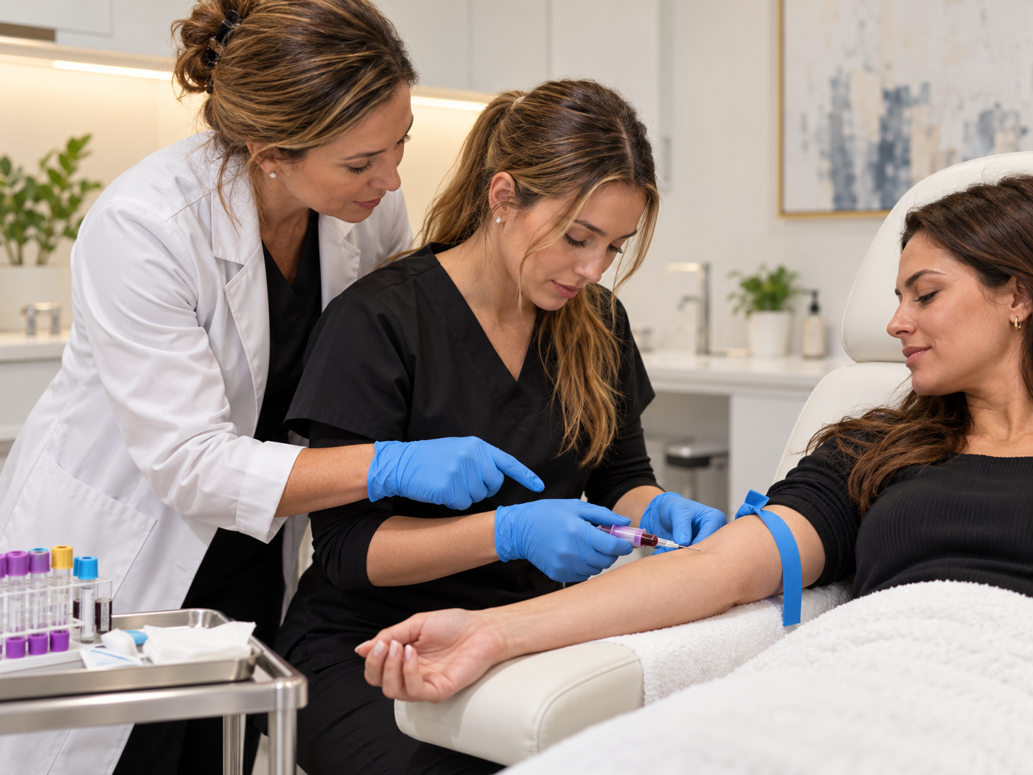 Private one-to-one venepuncture phlebotomy training in clinic