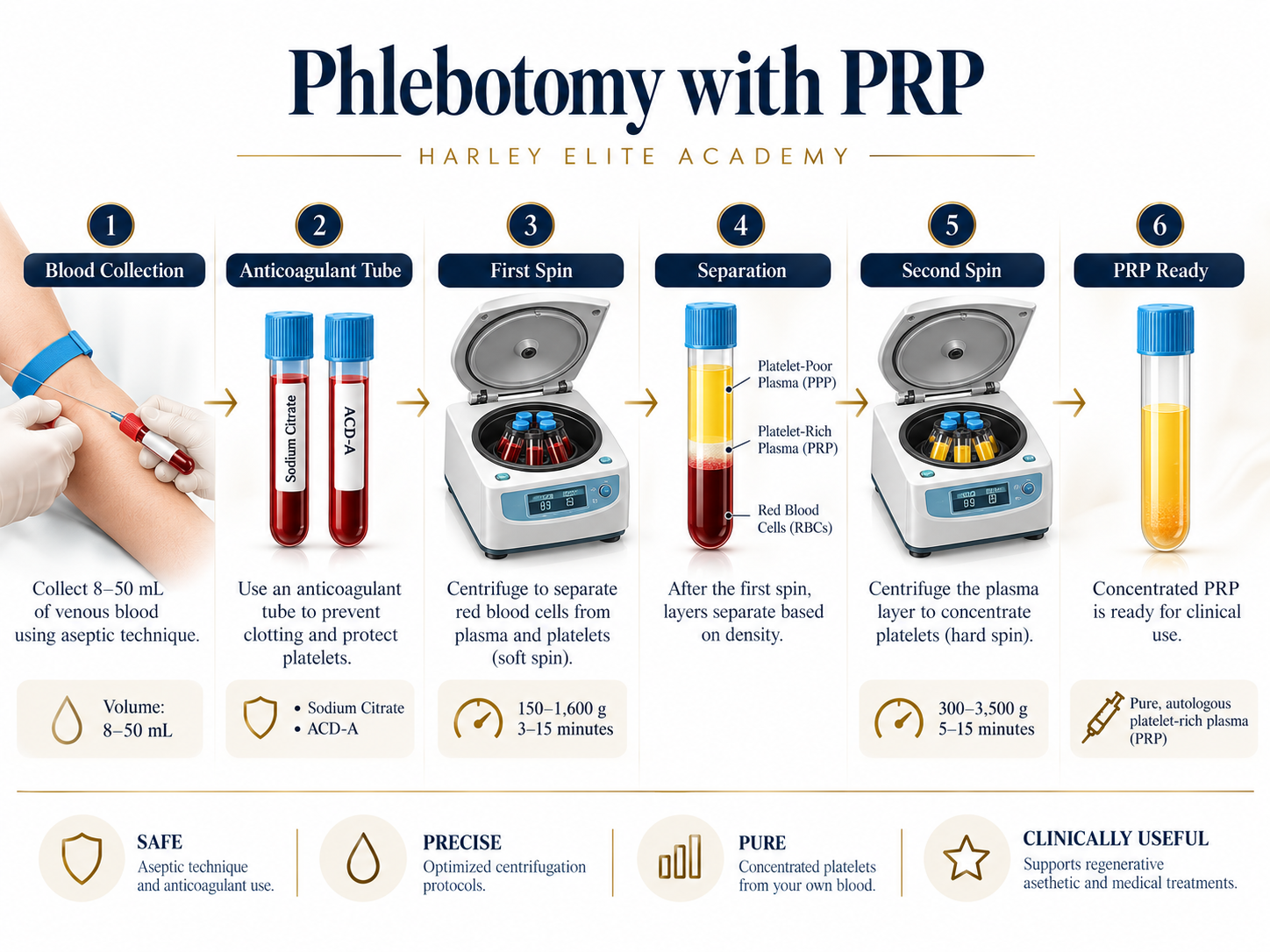 Phlebotomy with PRP preparation process