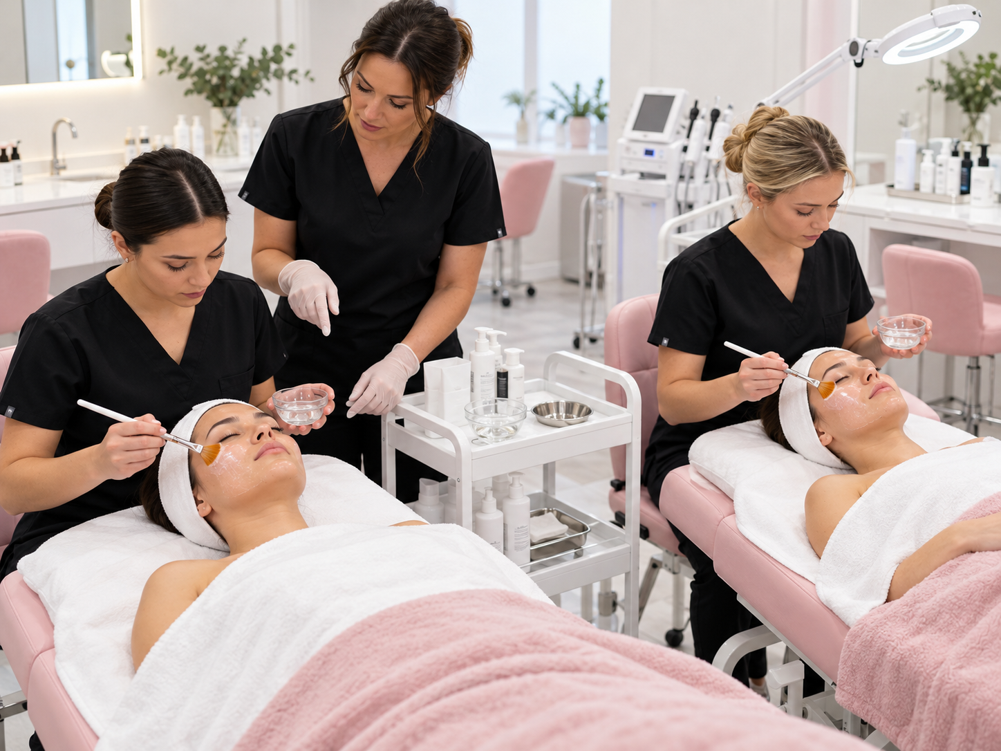 Professional chemical peel training in clinic with supervised live practical treatment